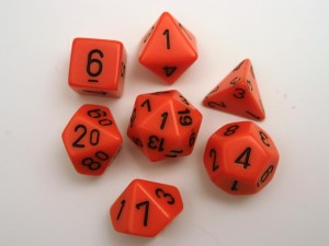 Chessex Opaque Polydice Set - Orange/black