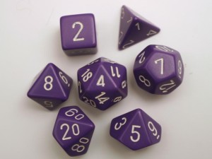 Chessex Opaque Polydice Set - Purple/white