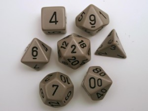 Chessex Opaque Polydice Set - Grey/black