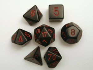 Chessex Opaque Polydice Set - Black/red