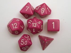 Chessex Opaque Polydice Set - Light Purple/white