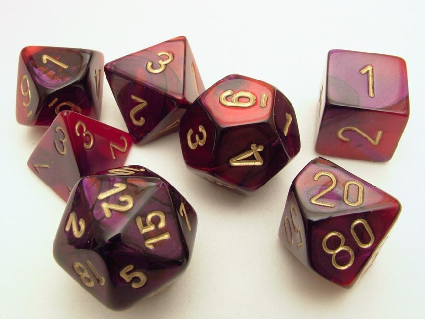 Chessex Gemini Polydice Set - Purple-Red/gold