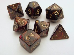 Chessex Polydice Set - Scarab Blue Blood/gold