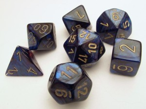 Chessex Polydice Set - Scarab Royal Blue/gold