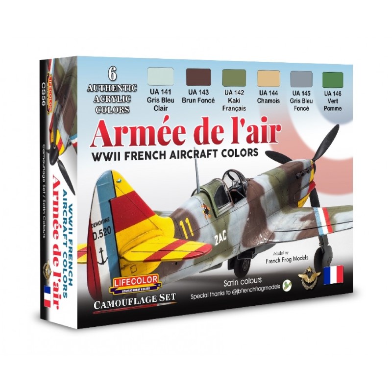 LC-CS56 LifeColor WWII French Aircraft Paint Set