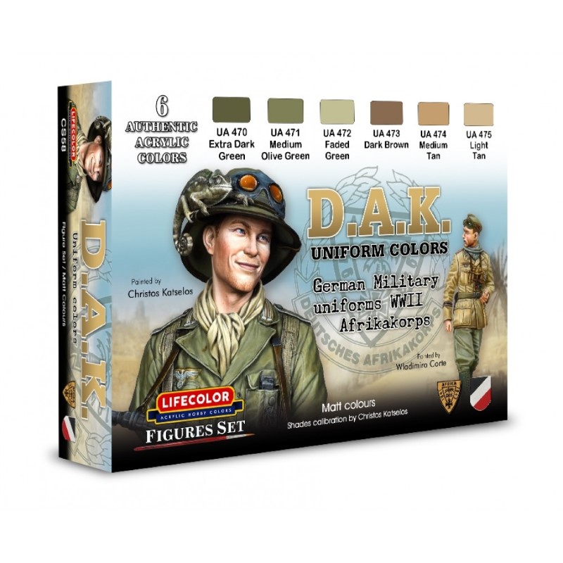 LC-CS58 LifeColor DAK Uniform WWII Paint Set