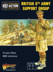 Bolt Action British 8th Army Support Group (HQ, Mortar & MMG)