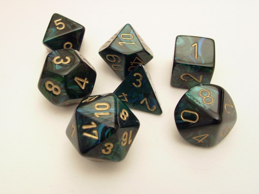 Chessex Polydice Set - Scarab Jade/gold