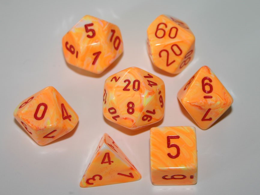 Chessex Polydice Set - Festive Sunburst / red