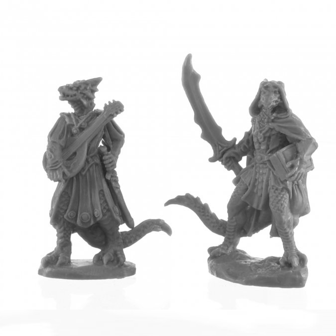 Reaper Bones Black 44145 Dragonfolk Bard and Thief