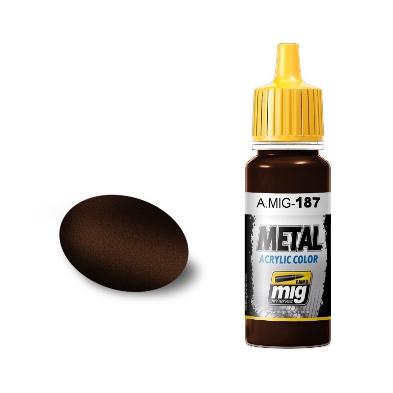 Mig Ammo Acrylic Metallic Paint - A.MIG-0187 Jet Exhaust Burnt Iron (17ml)