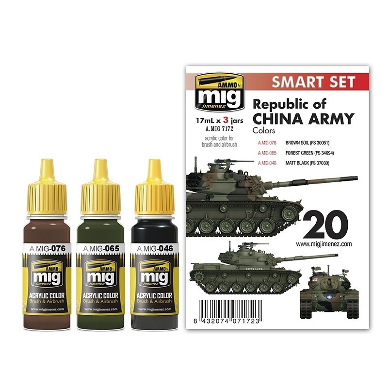 Mig Ammo Republic Of China Army M48H Acrylic Paint Set