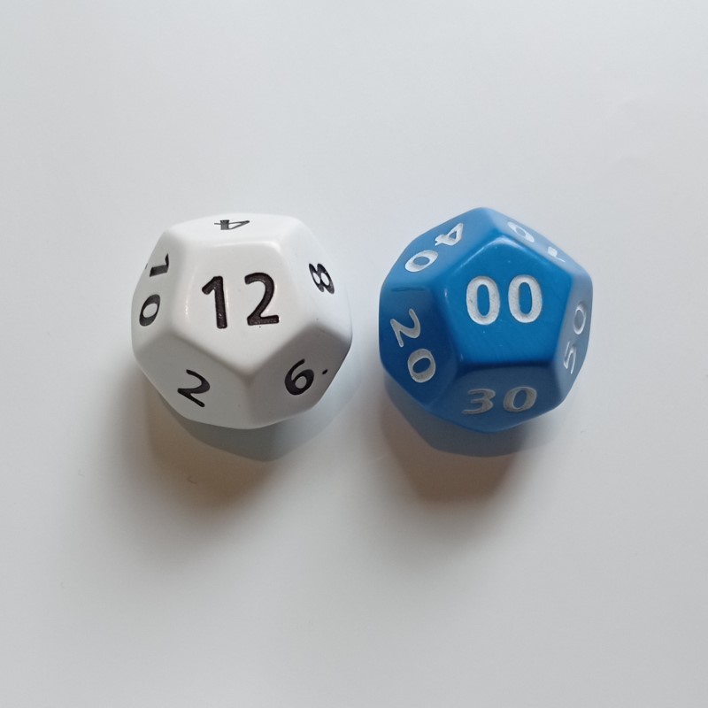 Time Dice - Set of 2 Jumbo  D12