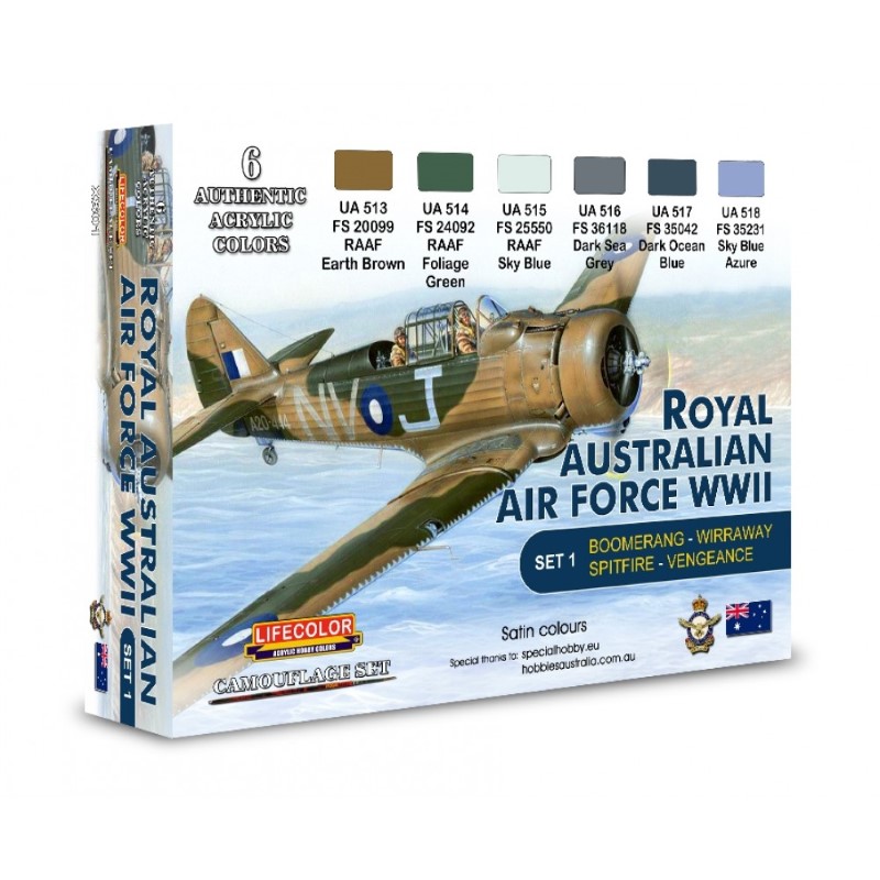 LifeColor WWII RAAF set 1 (22ml x 6)