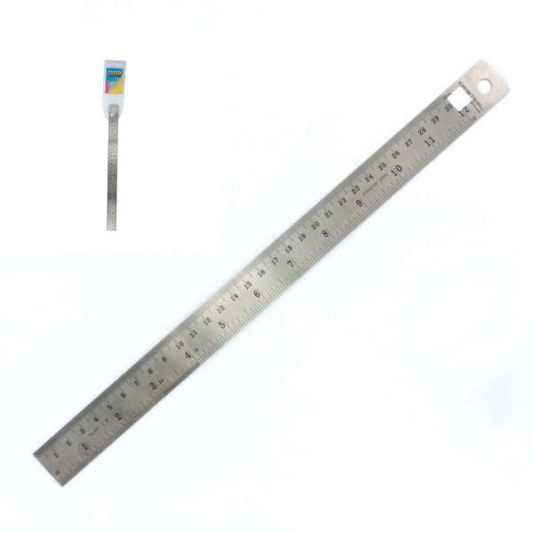 12'' (300mm)steel rule (flexi)