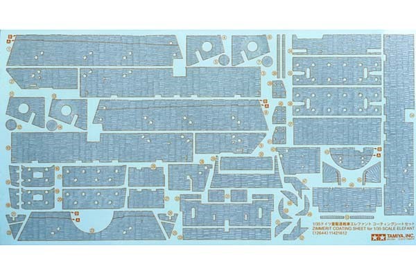 TAM12644 Tamiya 1/35 Scale Elefant Zimmerit Sheet