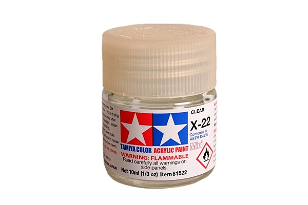 TAM81522 Tamiya Acrylics 10ml - X-22 Clear