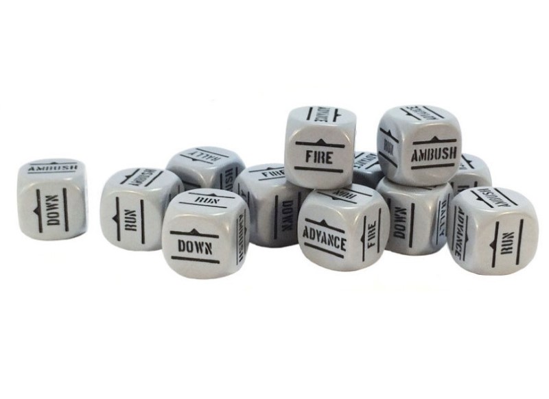 Bolt Action Orders Dice - Grey (12)