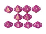 Chessex Opaque 10 x D10 Set - Light Purple/white