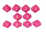 Chessex Opaque 10 x D10 Set - Pink/white