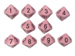 Chessex Opaque 10 x D10 Set - Pastel Pink/black