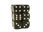 Chessex Opaque 16mm D6 x 12 - Black/white