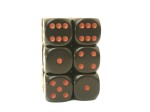 Chessex Opaque 16mm D6 x 12 - Black/red