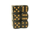 Chessex Opaque 16mm D6 x 12 - Black/gold