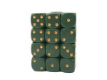 Chessex Opaque 12mm D6 Block - Dusty Green/gold