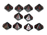 Chessex Opaque 10 x D10 Set - Black/red