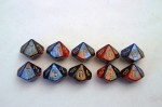 Chessex Gemini 10 x D10 Set - Blue-Red/gold