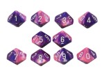 Chessex Gemini 10 x D10 Set - Pink-Purple / white