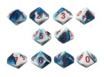 Chessex Gemini 10 x D10 Set - Astral Blue-White / red