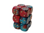 Chessex Gemini 16mm D6 x 12 Set - Red-Teal /gold