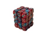 Chessex Gemini 12mm D6 Block - Red-Teal /gold