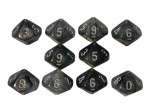 Chessex 10 x D10 Dice Set - Borealis Luminary Light Smoke / silver