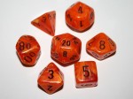 Chessex Polydice Set - Vortex Dice Orange/black