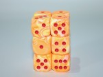 Chessex 16mm D6 x 12 Dice Set - Festive Sunburst / red