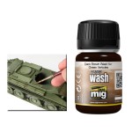 Mig Ammo Enamel Washes (35ml) - Dark Brown Wash For Green Vehicles