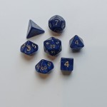 Mini polydice set of 7 - Interferenz Blue