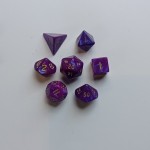 Mini polydice set of 7 - Interferenz Purple